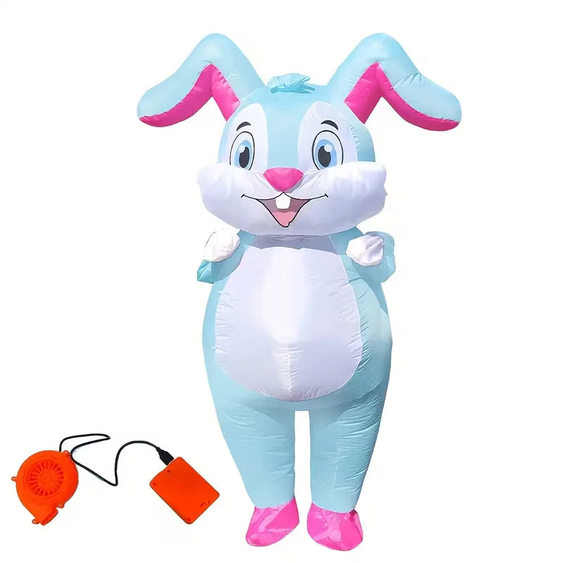 Opblaasbaar konijnenkostuum met luchtpomp