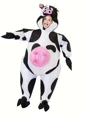 Opblaasbaar kostuum met koeienpatroon