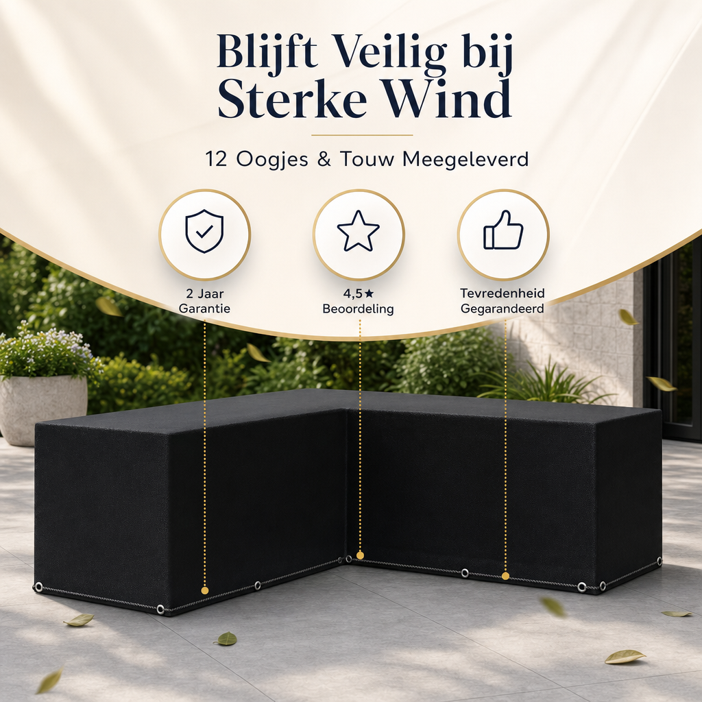 L-Shaped Garden Furniture Cover 250x250x90 cm Waterproof - Lounge Set Cover