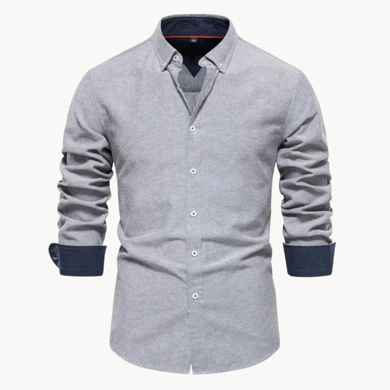 Overhemd met button-down kraag en lange mouwen