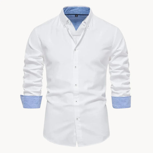 Overhemd met button-down kraag en lange mouwen