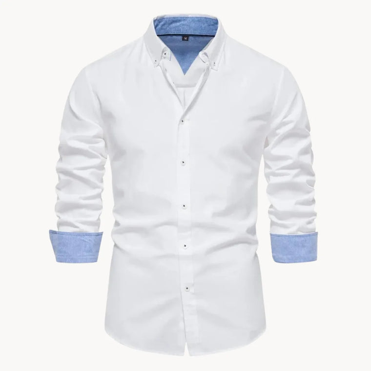 Overhemd met button-down kraag en lange mouwen