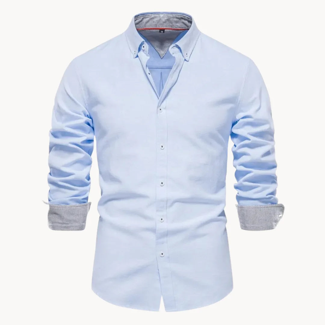 Overhemd met button-down kraag en lange mouwen