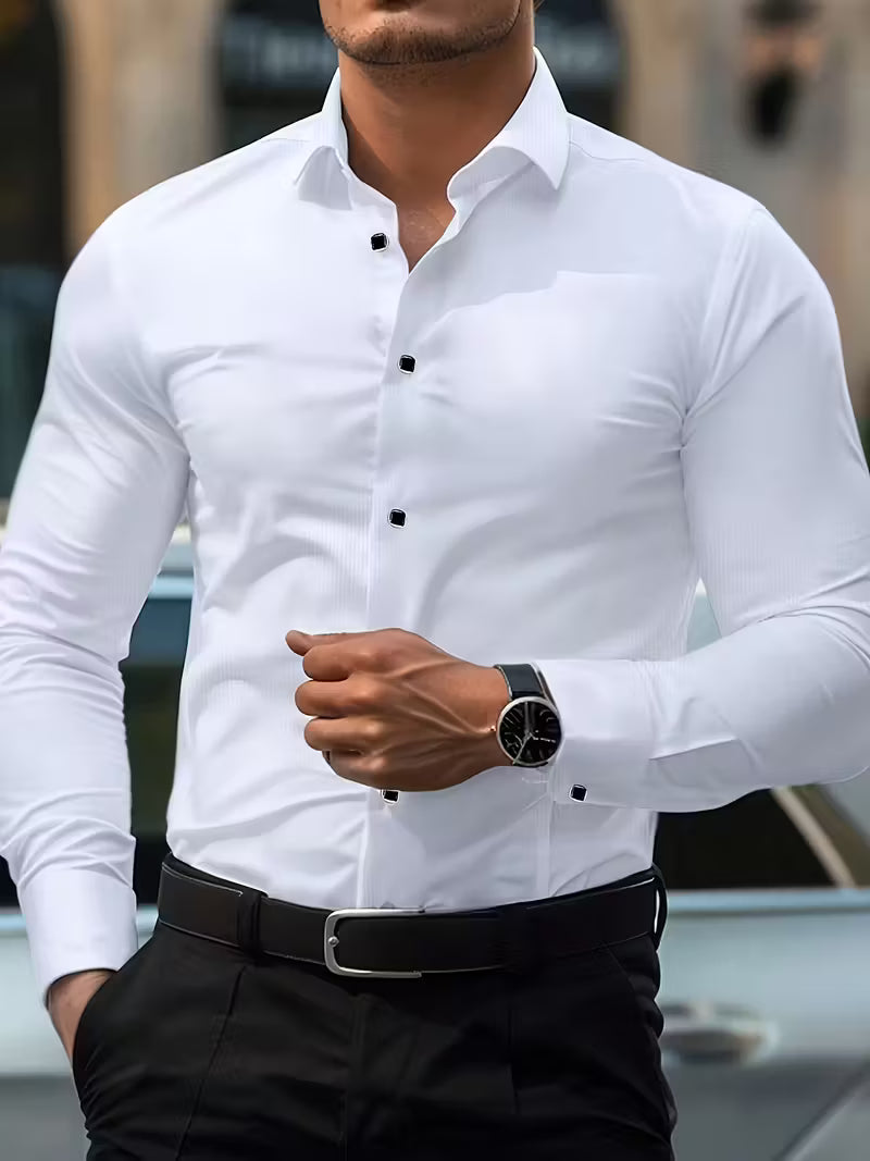 Overhemd met geometrisch patroon en slim fit