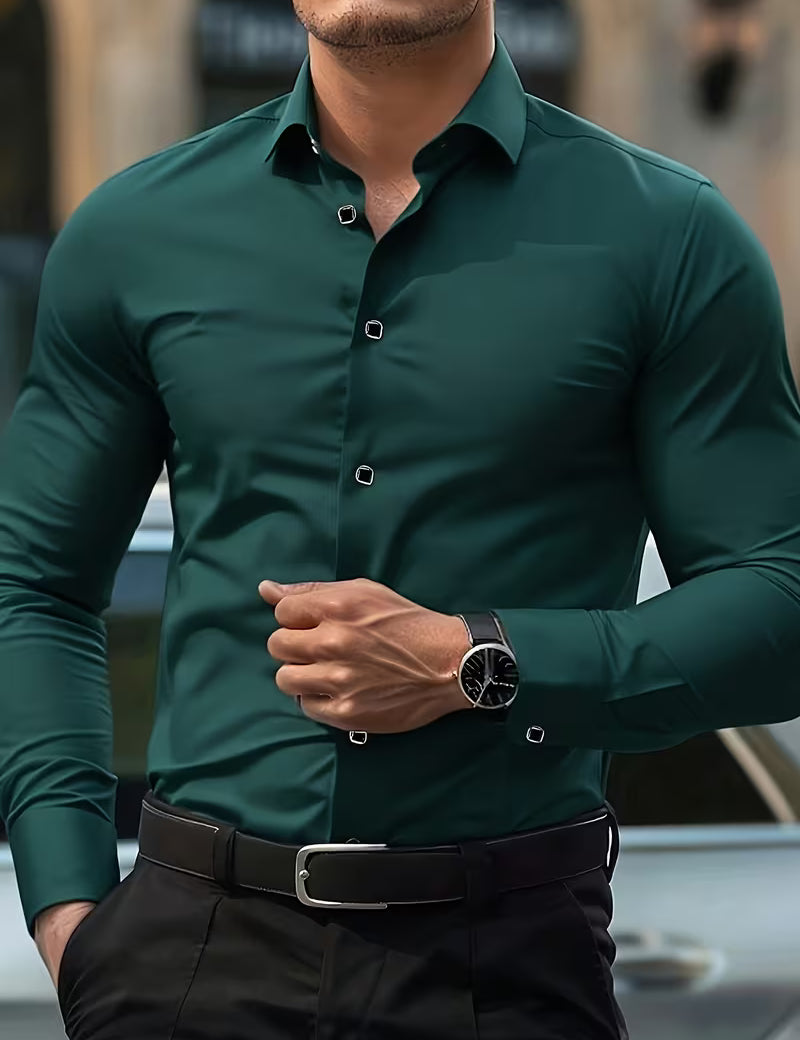 Overhemd met geometrisch patroon en slim fit