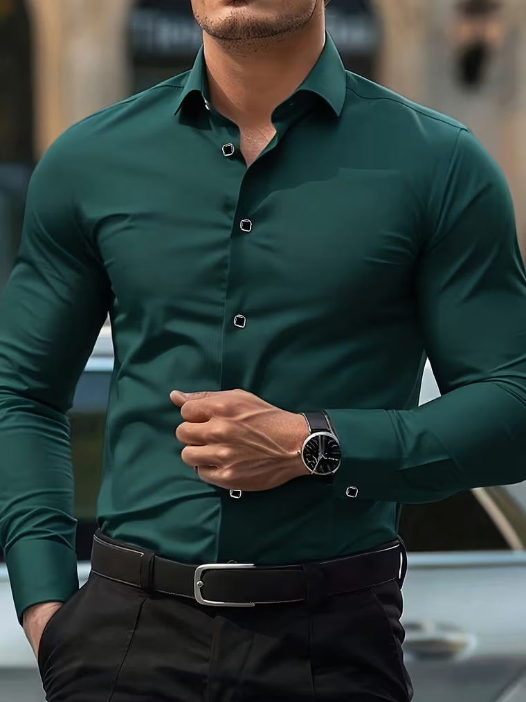 Overhemd met geometrisch patroon en slim fit