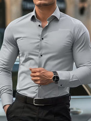 Overhemd met geometrisch patroon en slim fit