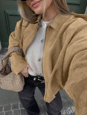 Oversized bomberjack met rits en opstaande kraag