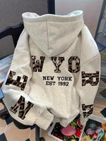 Oversized hoodie met luipaardprint en capuchon