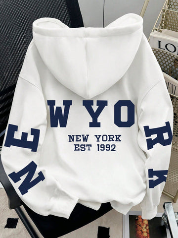 Oversized hoodie met luipaardprint en capuchon