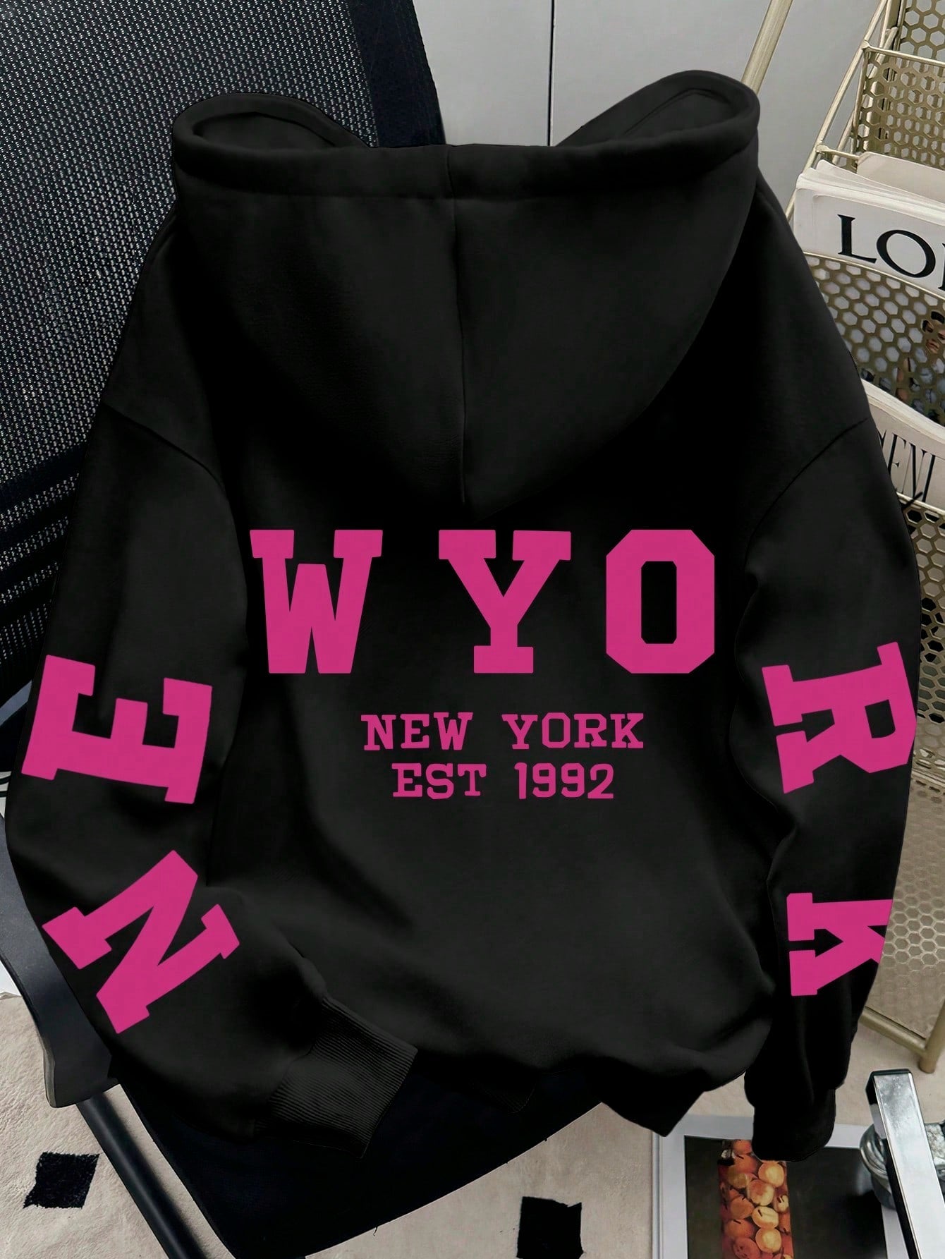 Oversized hoodie met luipaardprint en capuchon