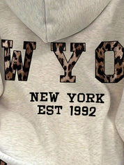 Oversized hoodie met luipaardprint en capuchon