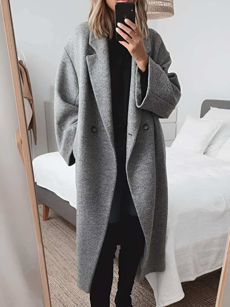 Oversized jas met dubbele knoopsluiting