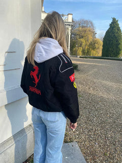 Oversized jas met ritsluiting en opstaande kraag