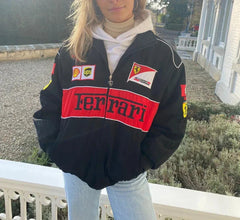Oversized jas met ritsluiting en opstaande kraag