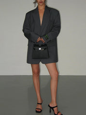 Oversized lange blazer met reverskraag