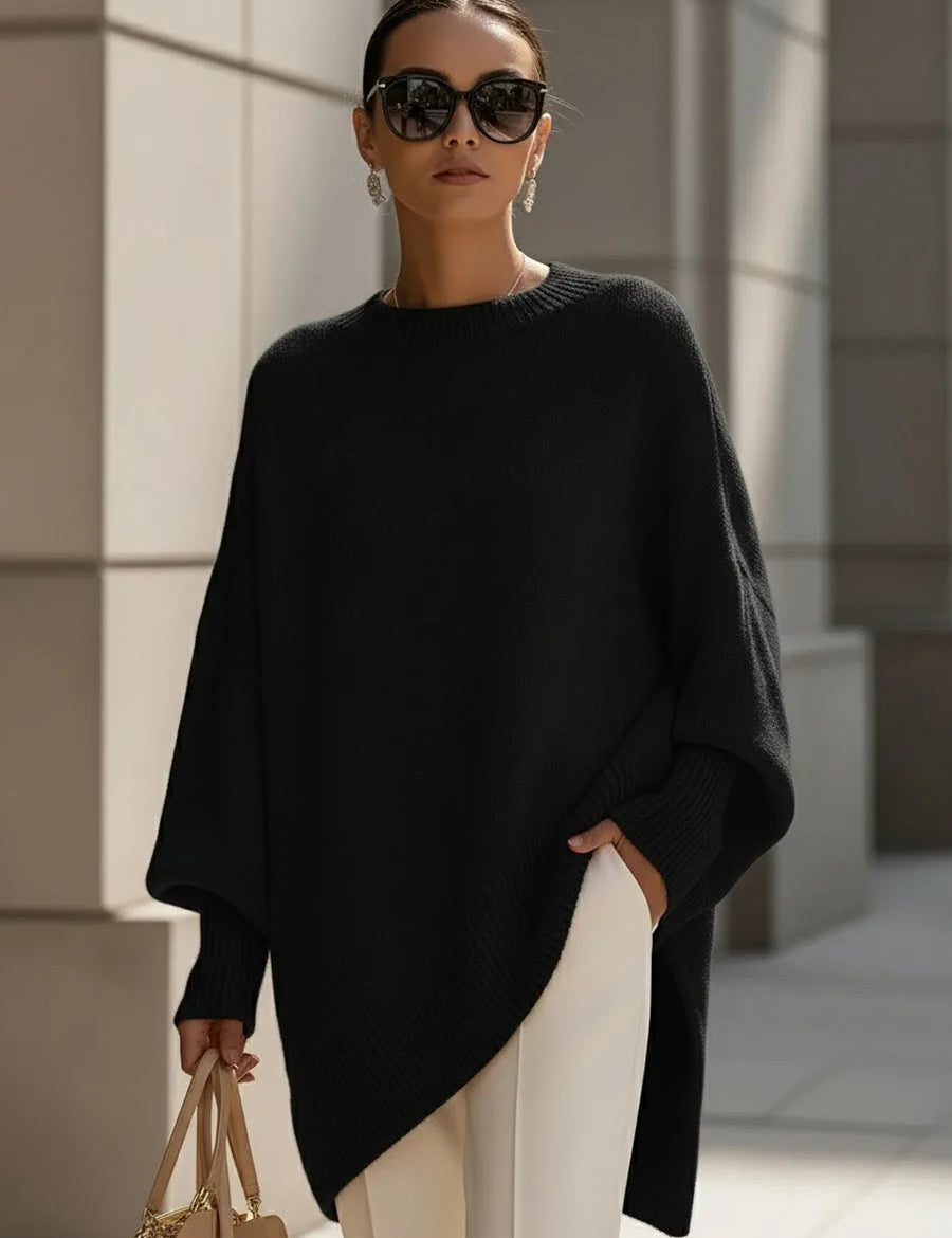 Oversized trui met ribgebreide afwerking