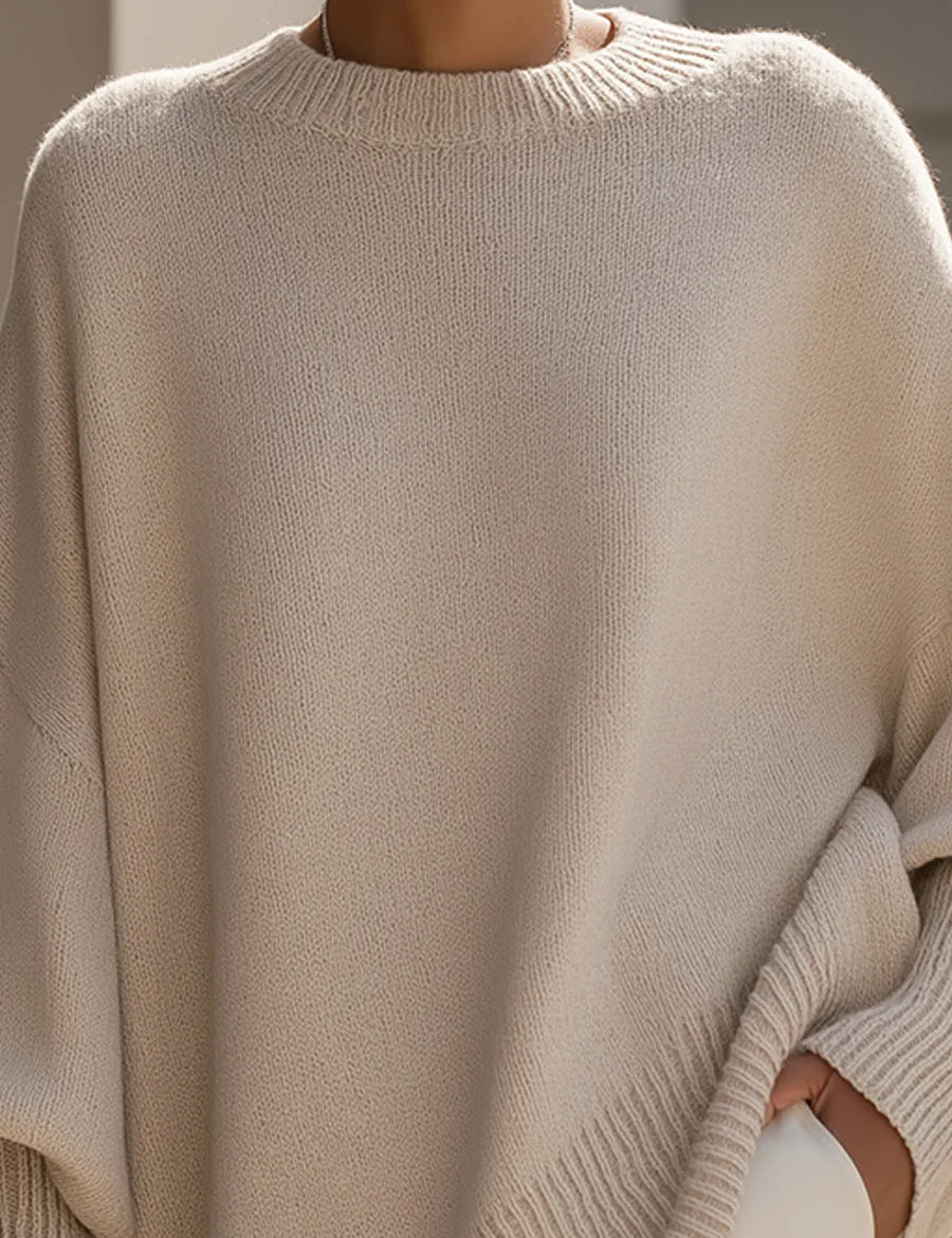 Oversized trui met ribgebreide afwerking