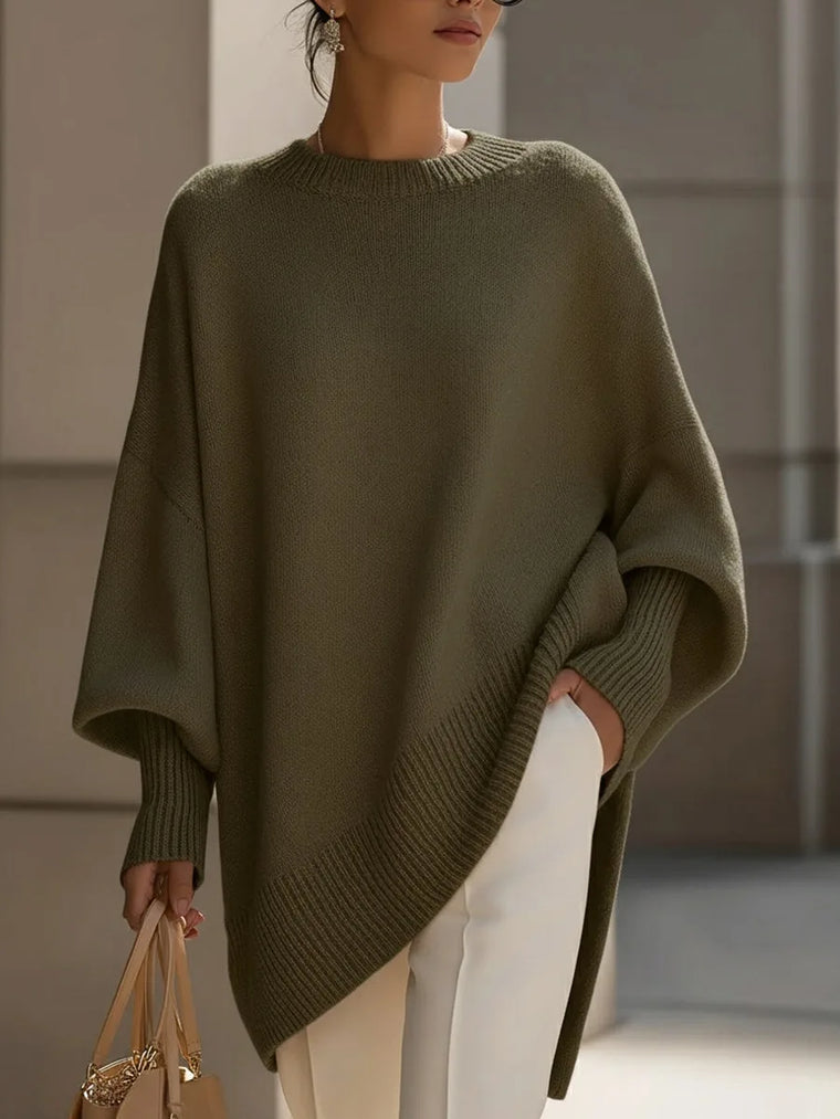 Oversized trui met ribgebreide afwerking