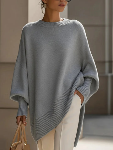 Oversized trui met ribgebreide afwerking