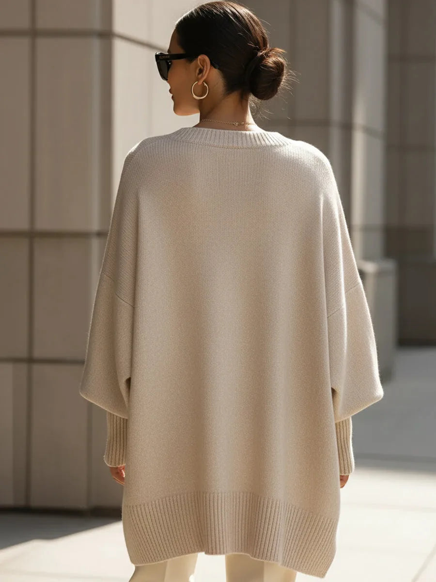 Oversized trui met ribgebreide afwerking