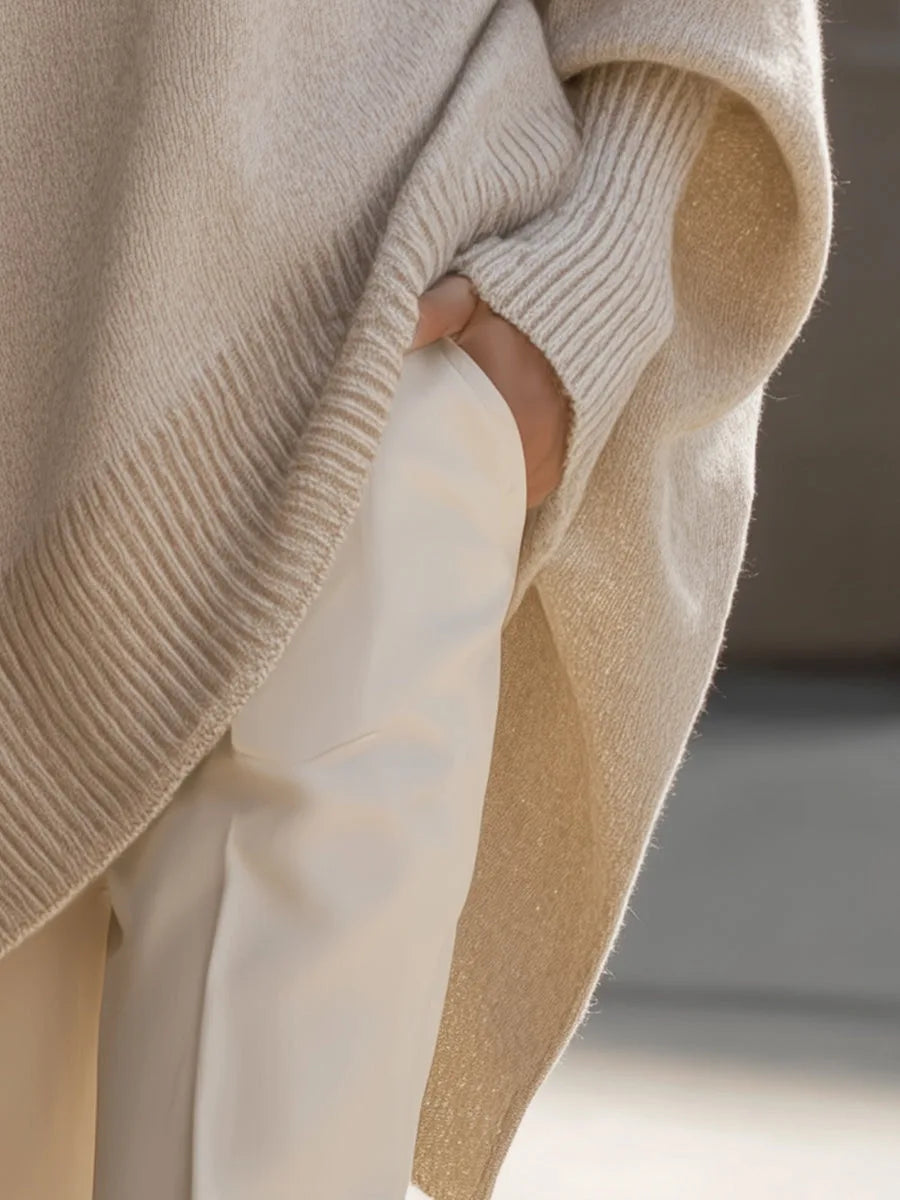 Oversized trui met ribgebreide afwerking