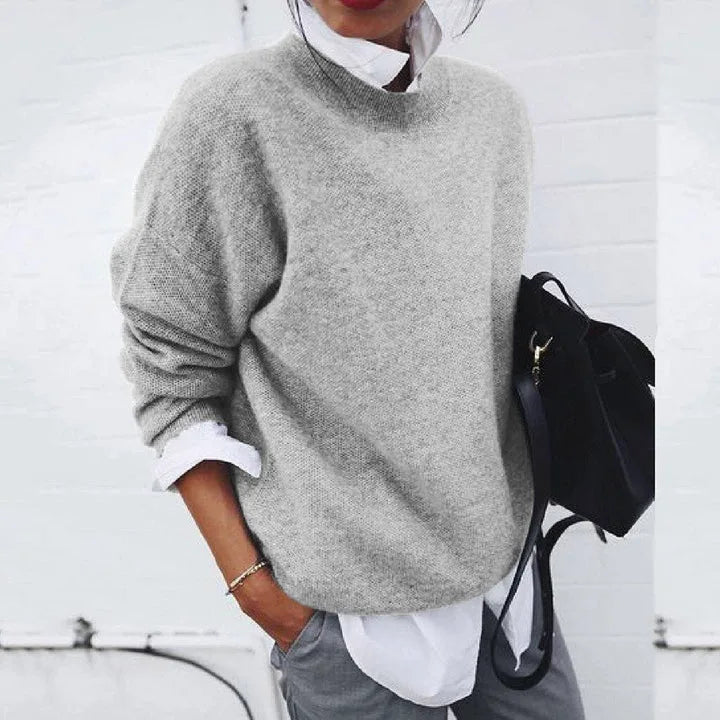 Oversized trui met ronde hals en lange mouwen