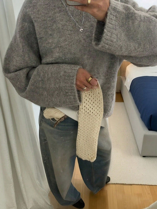 Oversized trui met ronde hals en lange mouwen
