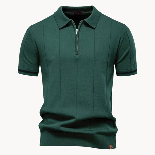 Polo met korte rits en klassieke kraag