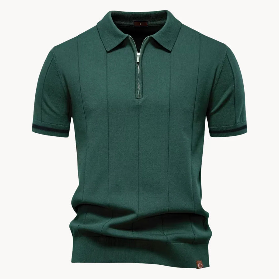 Polo met korte rits en klassieke kraag