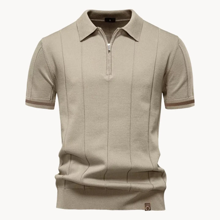 Polo met korte rits en klassieke kraag