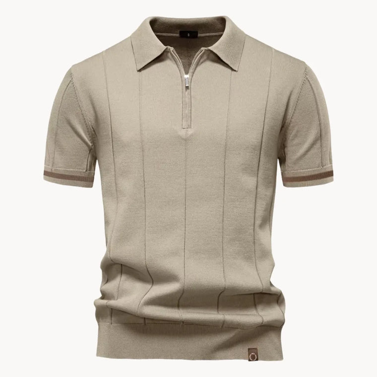 Polo met korte rits en klassieke kraag