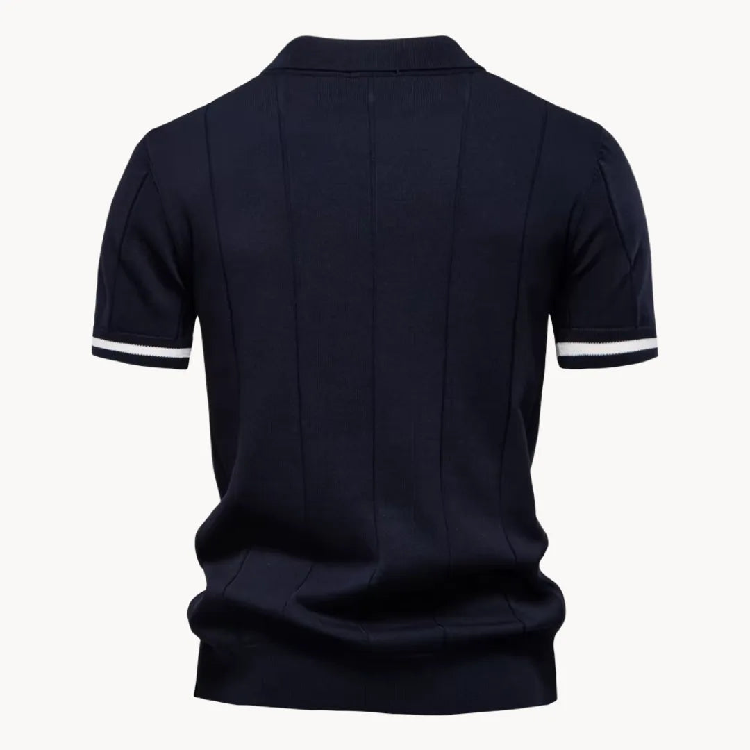 Polo met korte rits en klassieke kraag