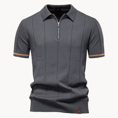 Polo met korte rits en klassieke kraag