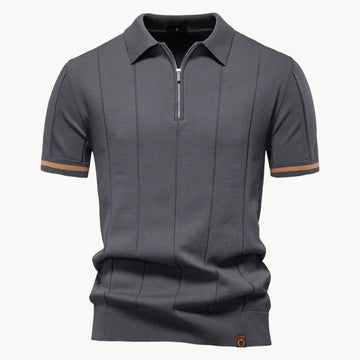 Polo met korte rits en klassieke kraag
