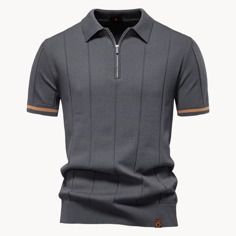Polo met korte rits en klassieke kraag