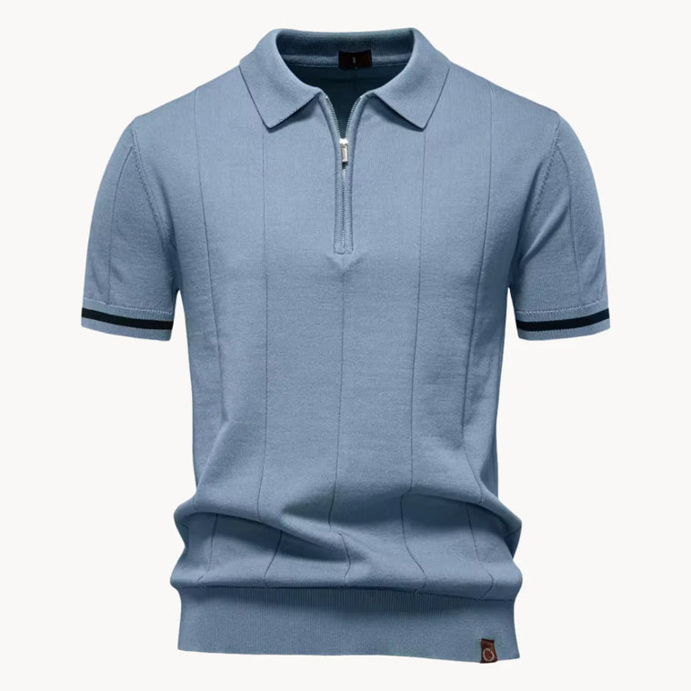 Polo met korte rits en klassieke kraag