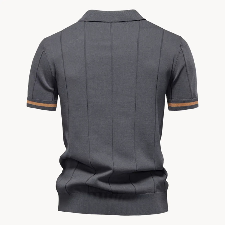 Polo met korte rits en klassieke kraag