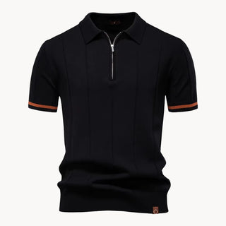 Polo met korte rits en klassieke kraag