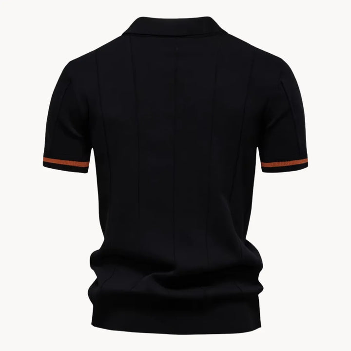 Polo met korte rits en klassieke kraag