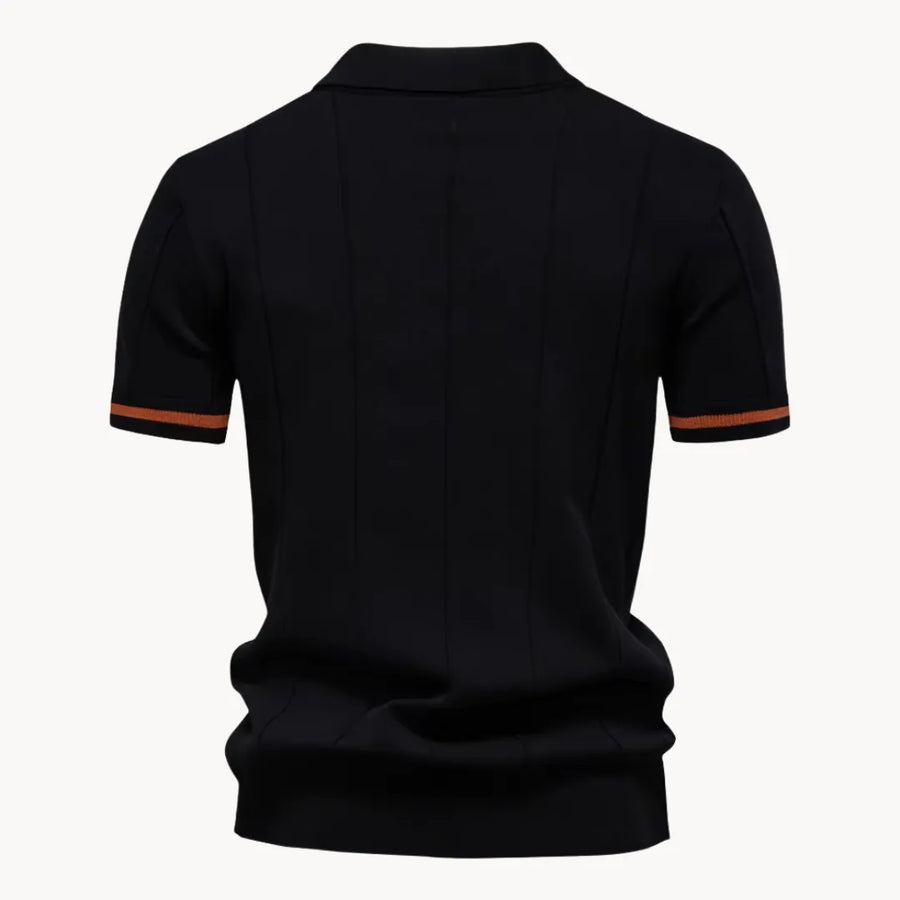 Polo met korte rits en klassieke kraag
