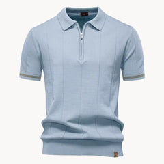 Polo met korte rits en klassieke kraag