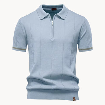 Polo met korte rits en klassieke kraag