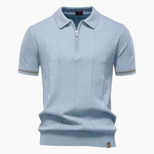Polo met korte rits en klassieke kraag