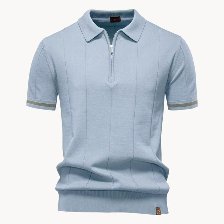 Polo met korte rits en klassieke kraag