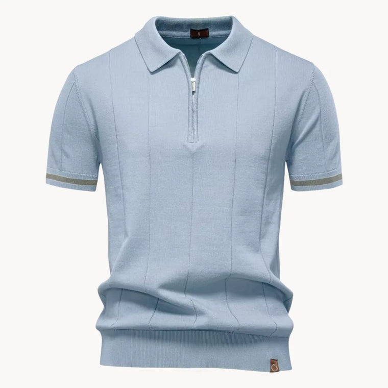 Polo met korte rits en klassieke kraag