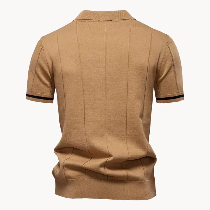 Polo met korte rits en klassieke kraag