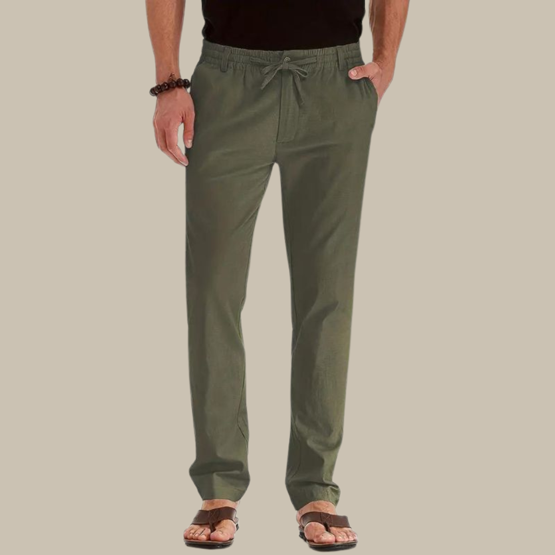 Casual zomerbroek, perfect voor ultiem comfort en een relaxte uitstraling. Voorzien van een elastische tailleband voor een nauwsluitende en flexibele pasvorm.