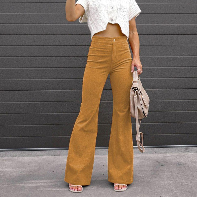 Erika - Vintage corduroy broek met hoge taille voor dames