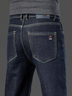 Rechte pijp herenbroek met fleece binnenvoering
